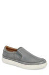 Donald Pliner Corbyn Perforated Slip-on Sneaker In Gray Perforated Leather