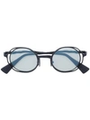 Kuboraum Round Double Frames Sunglasses In Black