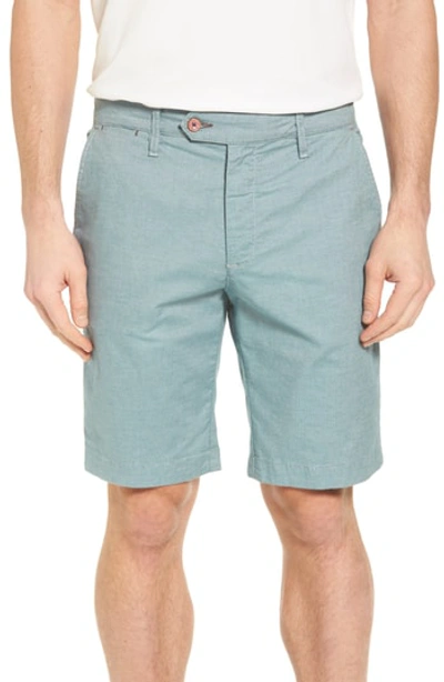 Ted Baker Herbott Trim Fit Stretch Cotton Shorts In Green
