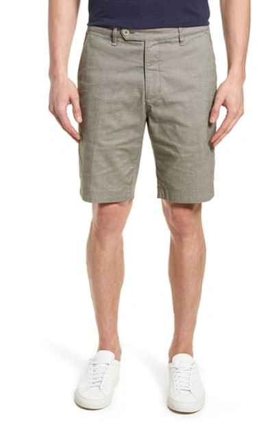 Ted Baker Herbott Trim Fit Stretch Cotton Shorts In Grey Marl
