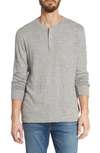 Faherty Slub Cotton Henley In Grey