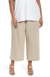 Eileen Fisher Wide Leg Crop Pants In Undyed Natural