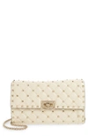 Valentino Garavani Rockstud Matelasse Quilted Leather Crossbody Bag - Beige In Poudre Beige/gold