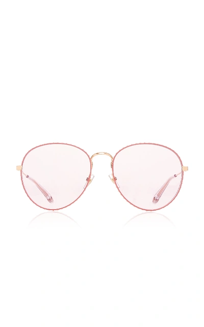 Givenchy 60mm Round Metal Sunglasses - Gold/ Pink