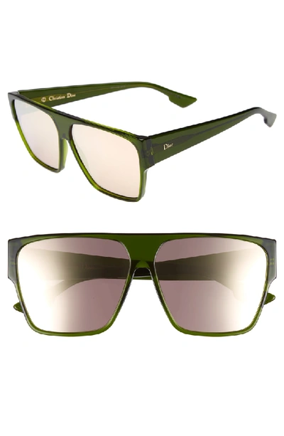Dior 62mm Flat Top Square Sunglasses - Green
