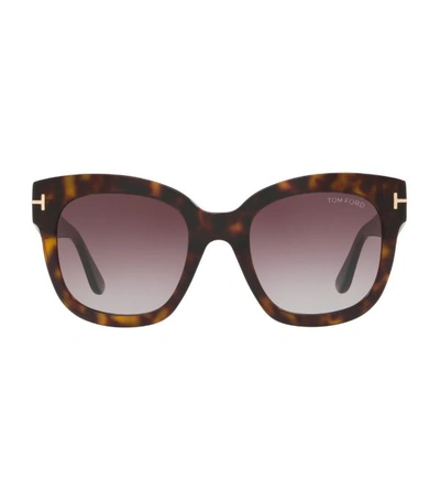 Tom Ford Women's Beatrix Mirrored Square Sunglasses, 52mm In Tortoise/burg Gradient