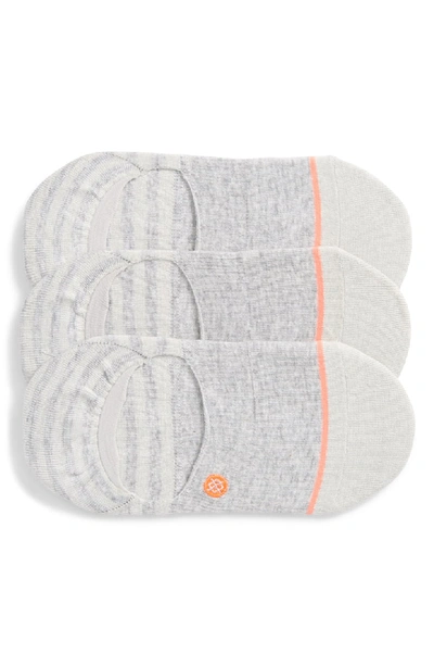 Stance Invisible Liner Socks, Set Of 3 In Grey