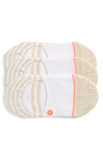 Stance Invisible Liner Socks, Set Of 3 In White