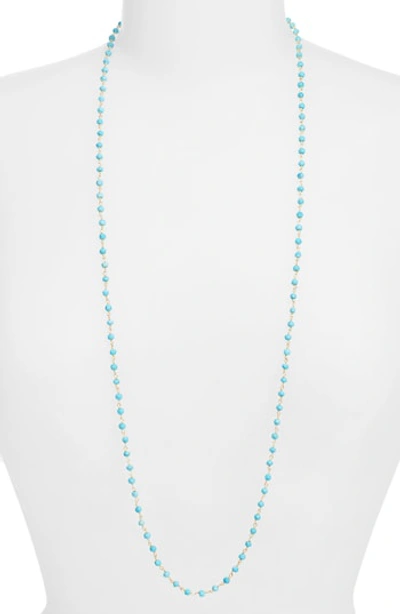 Argento Vivo Beaded Wrap Necklace In Gold/ Turquoise