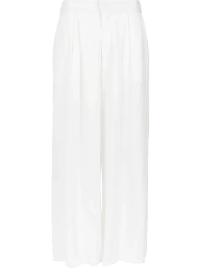 Alcaçuz Pleated Cropped Trousers In White