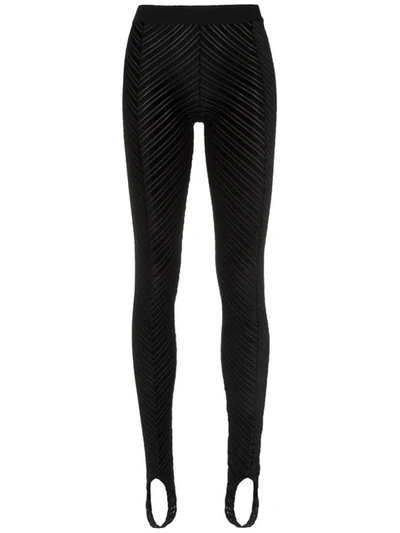 Alcaçuz Carinhoso Fuseau Velvet Leggings In Black