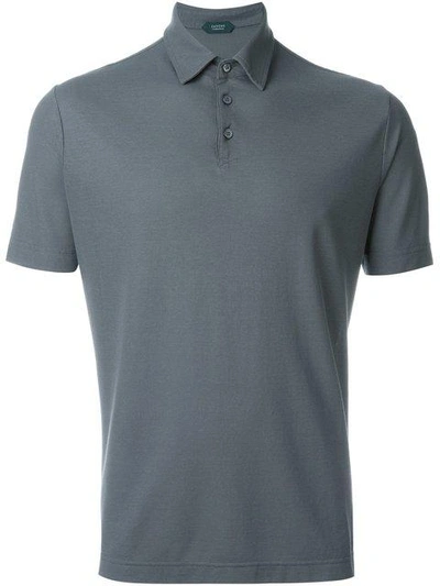 Zanone Short-sleeve Polo Shirt In Grey
