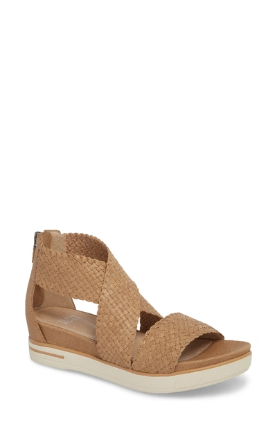 Eileen Fisher Women's Woven Leather Crisscross Platform Sandals In Natural Leather