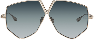 Valentino Eyewear V Hexagon Sunglasses In Gld