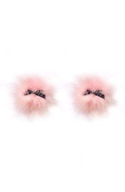 Bristols 6 Nippies By Bristol Six Candy Reusable Feather Nipple Covers In Pink/ Black