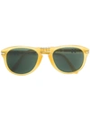 Persol Round Frame Sunglasses In Yellow & Orange