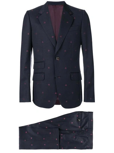 Gucci Heritage Bees Two Piece Suit In Blue