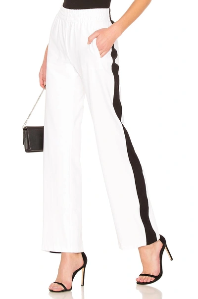 Norma Kamali Side Stripe Sweatpant In White & Black