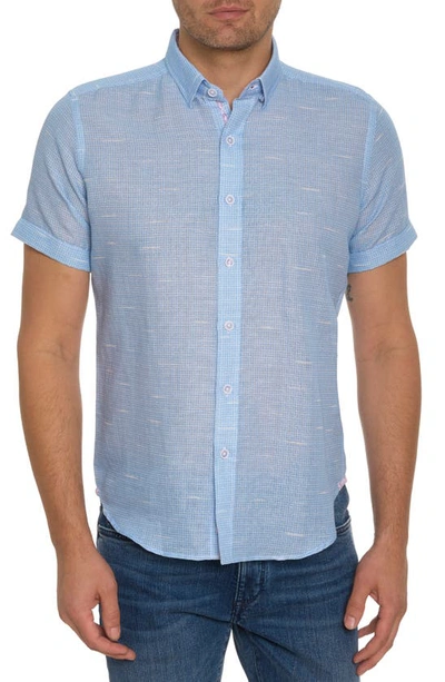 Robert Graham Sloan Short Sleeve Button Down Shirt In Blue