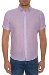 Robert Graham Sloan Short Sleeve Button Down Shirt In Lilac