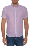 Robert Graham Sloan Short Sleeve Button Down Shirt In Lavender