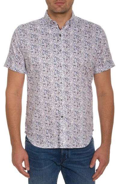 Robert Graham Painted Faces Short Sleeve Button Down In Multi