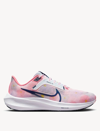 Nike Women's Pegasus 40 Premium Road Running Shoes In Coral/pink/midnight Navy