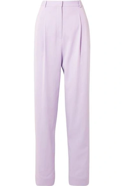 Tibi Sculpted Pleat Front Suit Pants In Lavender