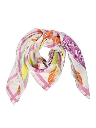 Franco Ferrari Printed Silk Foulard In Pink