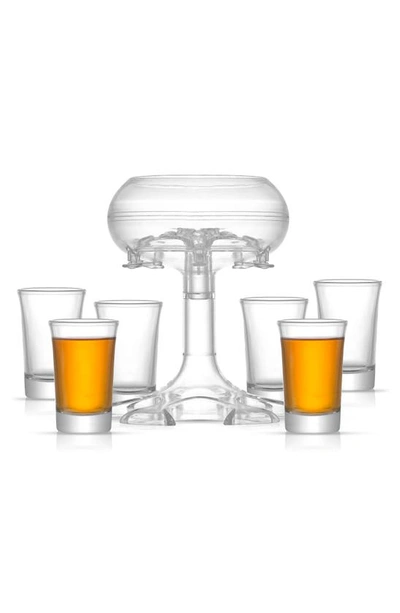 Joyjolt Shot Glass & Shot Dispenser 7-piece Set In Clear