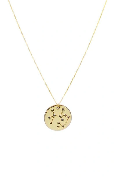 Panacea Zodiac Pendant Necklace In Gold Sagittarius
