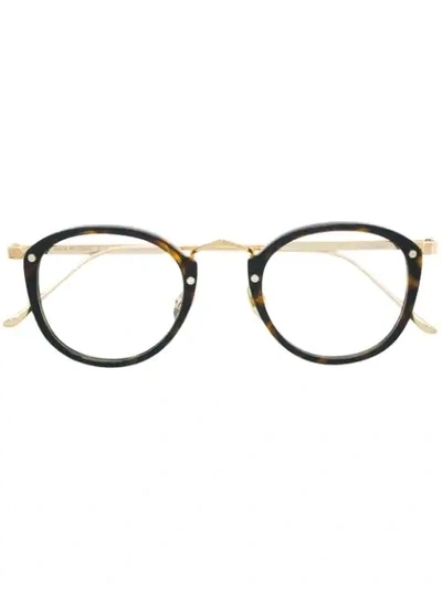 Cartier Round Frame Glasses In Brown