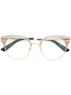 Gucci Glitter Round Frame Glasses In Multicolour