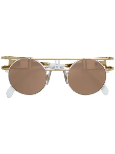 Cazal Round Frame Sunglasses In White