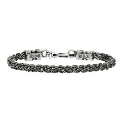 Emanuele Bicocchi Braided Rope Bracelet In Silver