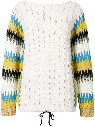 Roberto Collina Zigzag Sleeve Sweater - Nude & Neutrals