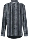 Saint Laurent Striped Design Shirt - Black