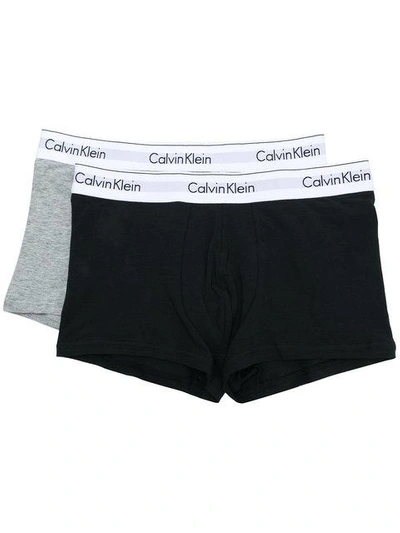Calvin Klein Underwear Logo Boxers Two Pack In Black