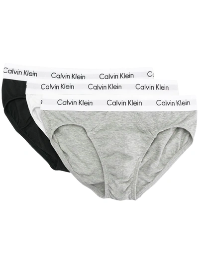 Calvin Klein Underwear Logo Briefs 3 Pack In Black