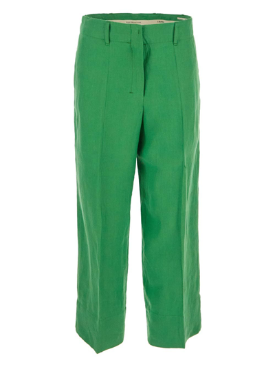 's Max Mara Rebecca Linen Wide Leg Trousers In Green