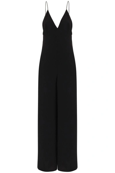 Valentino Silk Cady Couture Open Back Jumpsuit In Black