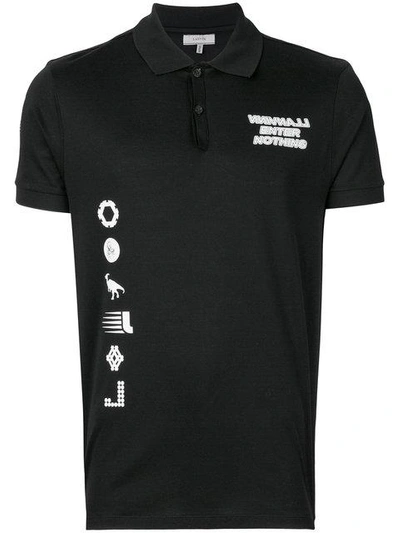 Lanvin Printed Polo Shirt - Black