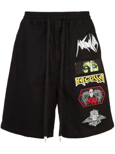 Haculla Men's Patched Cotton Shorts In Black