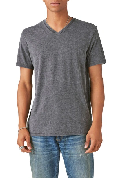 Lucky Brand V-neck Burnout T-shirt In Phantom