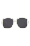 Alaïa 56mm Square Sunglasses In White Grey