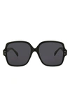 Alaïa 56mm Square Sunglasses In Black Grey