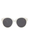 Alaïa 54mm Round Sunglasses In White Grey