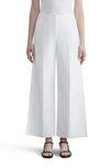 Lafayette 148 Finesse Crepe Franklin Wide Leg Cropped Pant In Grey