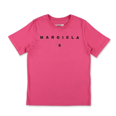 Mm6 Maison Margiela Kids'  T-shirt Fucsia In Jersey Di Cotone Bambina