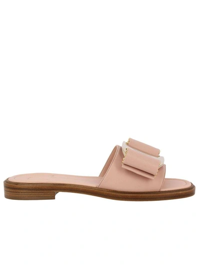 Ferragamo Flat Sandals Shoes Women Salvatore  In Pink